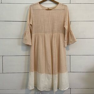 Flamingo Urban Pink Gauzy Bell Sleeve Boho Dress.  Size Small. EUC